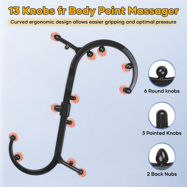 Trigger Point S Shaped Massager Tool Massage Hook Self Massage Cane For Back Neck and Shoulder Therapy Pain Relief For The Whole Body Detachable Design
