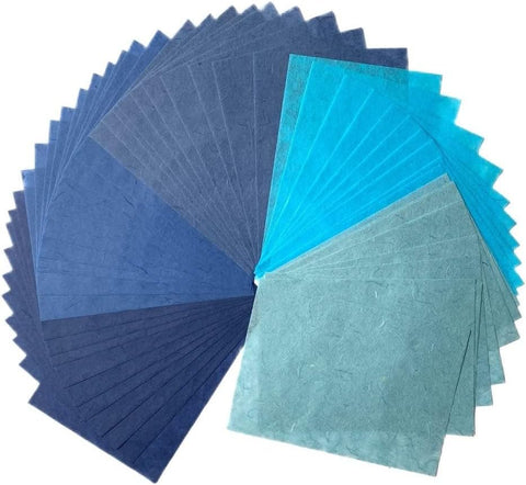 A5 50 Sheets Natural Fiber Mulberry Tree,Mulberry paper Sheets Square Origami, Arts Folding Craft, Decoration, Paper for DIY Crafts. 8.3" x 5.8" (Purple Tone, A5)