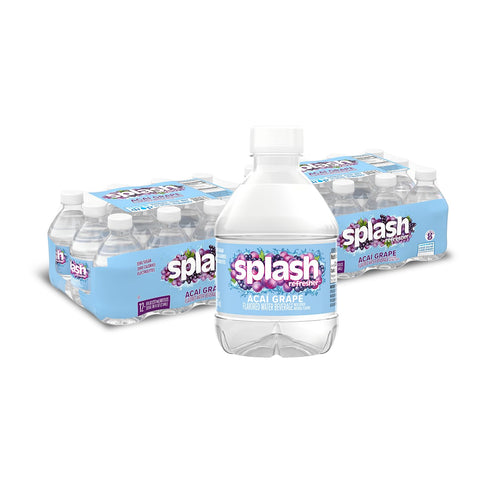 SPLASH REFRESHER Flavored Water Bottles, Wild Berry Flavor - 6 Pack | Refreshing Flavored Bottled Water with Electrolytes - Zero Sugar & Zero Calories - 16.9 Fl Oz