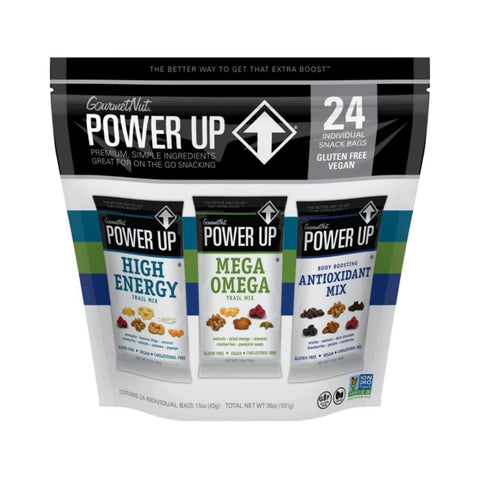 Power Up Premium Trail Mix - Protein Packed 14oz, No Added Sugar, Made Without Peanuts, Gluten Free, Vegan, Non-GMO