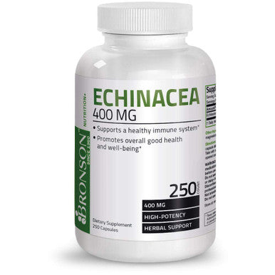Bronson Echinacea 400mg Herbal Support - Supports Healthy Well Being & Immune System, 250 Capsules