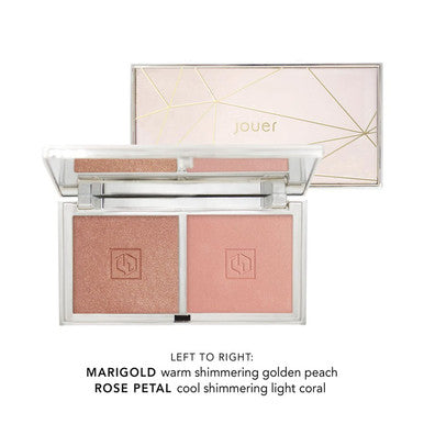 Jouer Blush Bouquet Duo | 2 Shade Blush Palette | Men & Women | High Pigment Powder | Natural Flush | Beauty Cosmetics | Vitamin E | Talc-Free | Paraben, Gluten & Cruelty Free