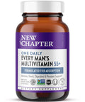 New Chapter Men's Multivitamin 55+, Extra B6 & B12, D3, Astaxanthin, Vitamin C & Zinc, Immune, Heart, Cellular Energy, and Brain Health, Gentle on The Stomach, One Daily, Non-GMO, 96 Tablets