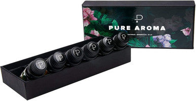 Essential oils by PURE AROMA 100% Pure Therapeutic Grade Oils kit- Top 6 Aromatherapy Oils Gift Set-6 Pack, 10ML(Eucalyptus, Lavender, Lemon grass, Orange, Peppermint, Tea Tree)