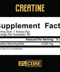 5% Nutrition Core Creatine | Micronized Creatine Monohydrate Powder | 5G, 5000mg, 60 Servings (Unflavored)