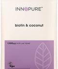 INNOPURE Biotin Tablets 12000mcg with Coconut - Hair Growth Supplement - Vegan Society Certified (180 Tablets) UK Made by Innopure