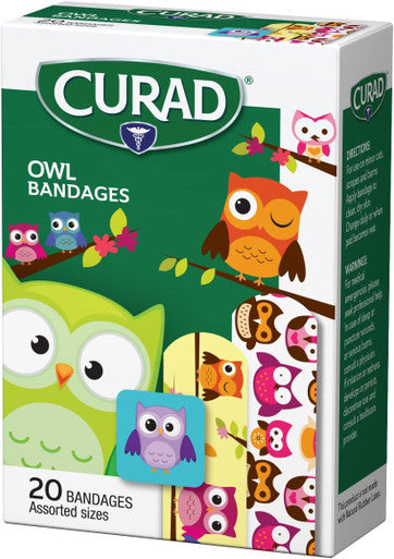 Curad Bandages Owls 6 boxes of 20 120 Piece Assortment