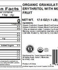 Yupik Organic Granulated Erythritol With Monk Fruit, 1.1 lb Natural Sweetener, Sugar Substitute, Diabetic-Friendly Sweetener, Sugar-Free Sweetener