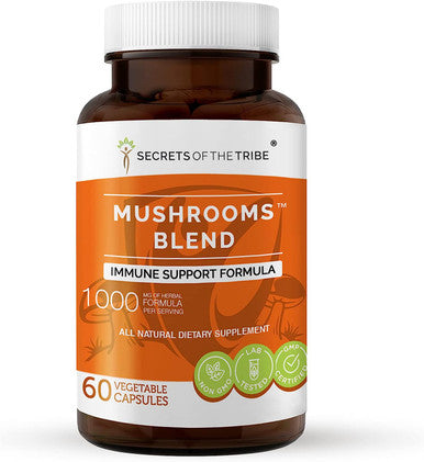 Secrets of the Tribe - Mushrooms Blend, Immune Support Formula, Herbal Supplement Blend (60 Capsules)