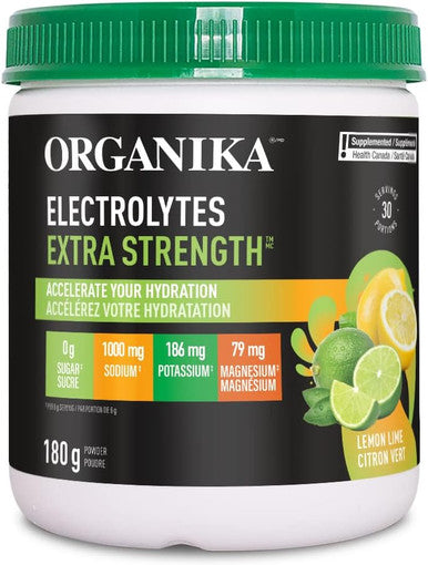 Organika Electrolytes Extra-Strength Powder- Lemon Lime- High In Sodium For Sport Recovery & Electrolytes Defence With Elderberry And Echinacea- Citrus Berry - Immune System Support