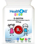 Kids D-Biotin 90 Tablets Natural Vegan Hair Growth and Strong Nails Supplement for Children Made in The UK by Health4All