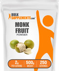 BulkSupplements.com Monk Fruit Powder - Monk Fruit Sweetener, Sugar Substitute for Baking - Pure & Gluten Free, 2g per Serving, 250g (8.8 oz) (Pack of 1)
