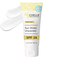 MyCHELLE Dermaceuticals Sun Shield SPF 28 Unscented (2.3 Fl Oz) - Soothing Reef Safe Sunscreen with Vitamin E and Aloe - Travel Size Zinc Sunscreen for Face and Body