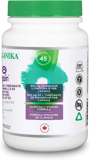 Organika Magtein - Magnesium L-Threonate With Vitamin C And D3 - Supports Cognitive Function, Clinically Studied, 900Mg Of Magnesium - 90Vcaps