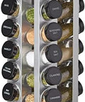 Kamenstein 20 Jar Revolving Countertop Spice Rack with Spices Included, FREE Spice Refills for 5 Years, Polished Stainless Steel with Black Caps, 30020