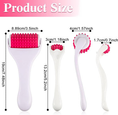 2 Pcs Muscle Roller Stick Fascia Body Cellulite Face Muscle Massage Roller Manual Massage Tools For Muscles Relief Neck Arm Back Leg Body Roller Deep Trigger Points Release Roller (White, Rosy)