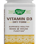 Nature'S Way Vitamin D3 Dry Form, Supports Healthy Bones And Immune Function*, 10Mcg Per Serving, 100 Capsules