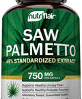 NutriFlair Saw Palmetto Extract 750mg, 120 Capsules - Prostate Supplement & Berry Health Support - Helps Block DHT to Prevent Hair Loss and Helps Reduce Frequent Urination, for Women and Men