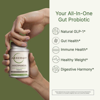 Akkermansia Muciniphila Probiotic For Weight & Gut Management - Glp-1 Boosting Supplement With Bacillus Coagulans, Vitamins B2, D3 & Chromium - Sibo Friendly, Vegan & Gluten - 60 Day Supply