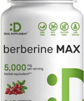 Deal Supplement Berberine Max Supplement with Turmeric 5000mg Per Serving 240 Veggie Capsules 97% Pure Berberine HCL 25:1 Berberine Root Extract Vegetarian Friendly Non-GMO