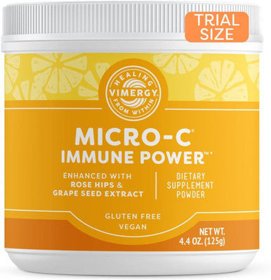 Vimergy Micro-C Immune Power Tm* - Travel Size 69 1000Mg Servings Gentle Form Antioxidant Phytonutrients Immune & Nerve Support Benefits Bone & Cartilage Gluten-Free Kosher Vegan (125G)