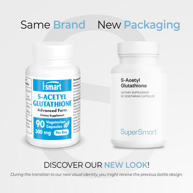 Supersmart SAcetyl Glutathione 300 mg Per Day GSH Tripeptide Antioxidant Protects Against Damage DNA Cells NonGMO Gluten Free 90 Vegetarian Capsules