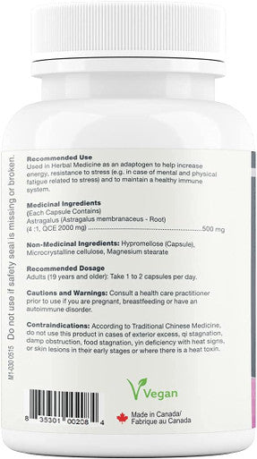 Maxion Astragalus 500mg to Help Increase Energy and Resistance to Stress, 60 Capsules