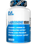 Evlution Nitric Oxide Booster L-Arginine Supplement - High Potency Nitric Oxide Supplement with 1500mg of L Arginine for Enhanced Energy Muscle Growth and Vascularity Nutrition NO Booster