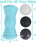 Vive Massage Ball Set (4 Piece) - Foot Pain Hot Cold Therapy Kit - Plantar Fasciitis, Heel Spur, Sore Muscles, Trigger Point - Back, Arm, Neck, Shoulder, Leg Circulation Roller - Pt Spike Massager