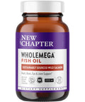 New Chapter Wholemega Fish Oil Supplement with Omega-3, Vitamin D3 and Astaxanthin, 120 Capsules (Pack of 2)
