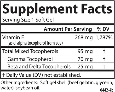 Carlson EGems Plus Natural Vitamin E 400 IU Supports a Healthy Heart 250 soft gels