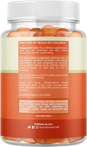 Vegan Organic Immune Support Gummies - D3 Zinc And Vitamin C Gummies For Adults Immunity - Organic Vitamin D Gummies For Adults Immune Support Supplement - Gluten & Non-Gmo (60 Servings)