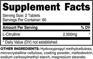 Primaforce L-Citrulline 2500mg 120 Tablets 60 Servings