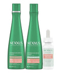 Nexxus Minoxidil Shampoo Conditioner & Leave-In Hair Serum Unbreakable Care 3 Pack With Biotin Keratin And Collagen Amino Acids 13.5 Oz 2 Fl Oz