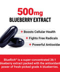 Force Factor Blueberry Concentrate Antioxidants Supplement with BlueRich Blueberry Extract Supplement Radical Scavenger for Daily Health Gluten Non-GMO 90 Softgels