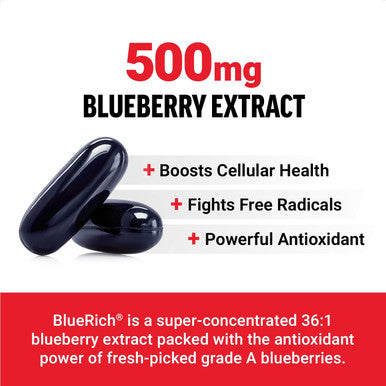 Force Factor Blueberry Concentrate Antioxidants Supplement with BlueRich Blueberry Extract Supplement Radical Scavenger for Daily Health Gluten Non-GMO 90 Softgels