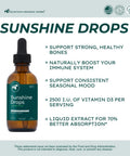 Mountain Meadow Herbs Sunshine Drops Vegan Vitamin D3 Booster for Healthy Bones and Teeth Ideal Winter Supplement Tincture 2oz