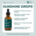 Mountain Meadow Herbs Sunshine Drops Vegan Vitamin D3 Booster for Healthy Bones and Teeth Ideal Winter Supplement Tincture 2oz