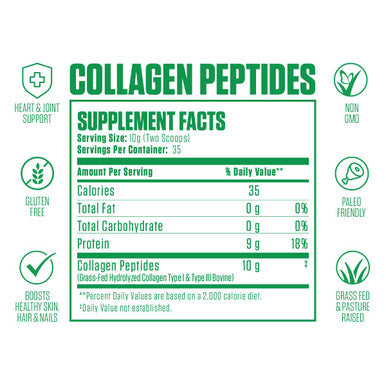 EPN Supplements Collagen Peptides Powder | #1 Rated Hydrolyzed Type 1 & 3 Anti-Aging Collagen Supplement, Grass Fed & Pasture Raised | Supports Heart & Joint Health, Healthier Skin, Hair & Nails (35 Servings)