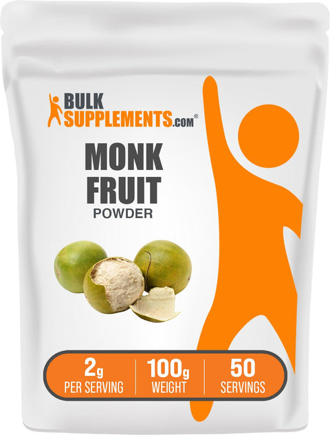BulkSupplements.com Monk Fruit Powder - Monk Fruit Sweetener, Sugar Substitute for Baking - Pure & Gluten Free, 2g per Serving, 250g (8.8 oz) (Pack of 1)