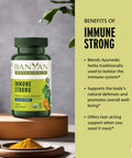 Banyan Botanicals Immune Strong Organic Supplement With Turmeric & Tulsi Ayurvedic Immune Formula That Supports The Body'S Natural Defenses* 90 Tablets Non-Gmo Sustainably Sourced Vegan
