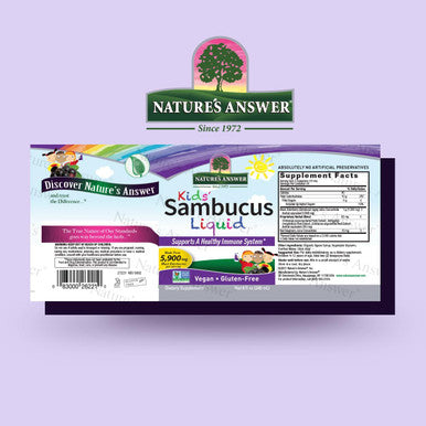 Nature'S Answer Sambucus Syrup Elderberry Kids Formula 8 Ounce | Natural Immune Booster | Taste That Kids Love | Flu Season Support | Packed with Antioxidants