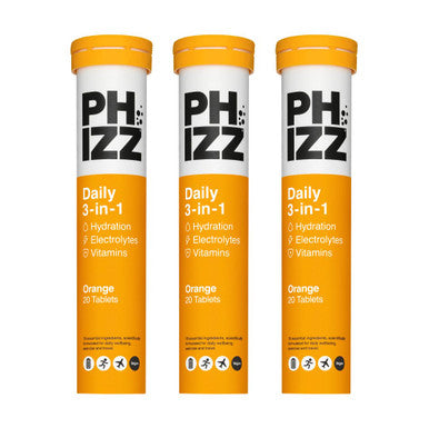 Phizz Electrolyte Multivitamin Rehydration Tablets 18 Vitamins & Minerals Energy Boost (Orange 60 Tablets)