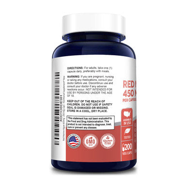 NusaPure Red Marine Algae 450mg 200 Vegetarian Capsules (Non-GMO & )