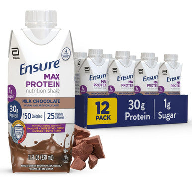 Ensure Clear Nutrition Liquid Drink 0G Fat 8G Of Protein Mixed Fruit 10 Fl Oz (Pack Of 12) & Max Protein Nutrition Shake With 30G Of Protein 1G Of Sugar