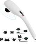 Megawise Handheld Back Massager Deep Tissue Percussion Relief For Back, Neck, Shoulders, Waist Legs, Full Body For Improved Blood Circulation And Fatigue Relief (Pearl White 6Ft Corded)