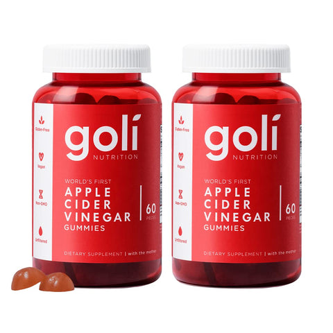 Goli Apple Cider Vinegar Gummy Vitamins Vitamin B12 GelatinFree GlutenFree Vegan and NonGMO 60 Count