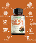 10X Mushrooms Supplement Complex - Nootropic and Immune Support for Brain, Cognition, Memory, Focus and Mental Clarity. With Lions Mane, Reishi Extract, Chaga, Turkey Tail, Black Fungus & More