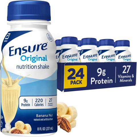 Ensure Original Butter Pecan Nutrition Shake | Small Meal Replacement Shake | Ready To Drink | 9g Protein, 27 Vitamins and Minerals | 8 fl oz - 24 Pack