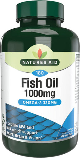 Natures Aid Fish Oil 1000mg - Pack of 180 Capsules